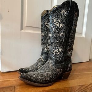 Corral Womens Size 7 Distressed Embroidered Leather Western Cowboy Boots A1950